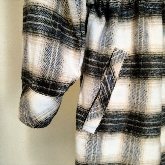 Ci Sono Medium Plaid Tie Waist Flannel Shirt Tunic Dress - Picture 6 of 8